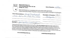 backpack donations by Giant Development